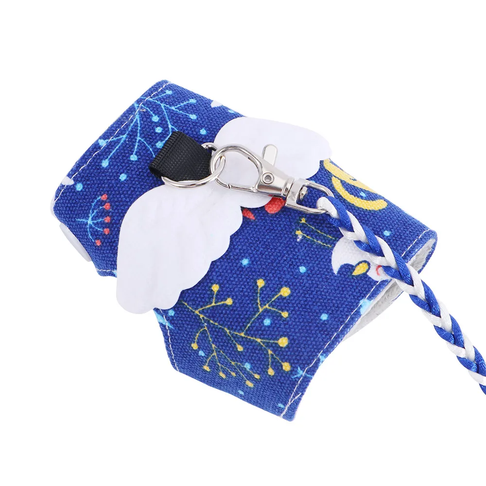 1Pc Small Pet Clothes Cartoon Vest Lead Clothes Adjustable Traction Rope Collar for Squirrel Hamster Rabbit Rat Pet Accessories