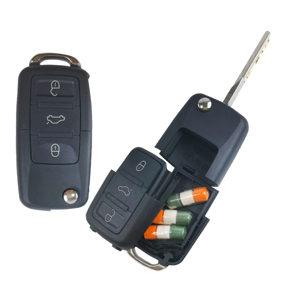 Key Diversion Safe Hidden Secret Compartment Stash Box Discreet Decoy Car Fob with Cut Carve Key to Hide and Store Money Pills