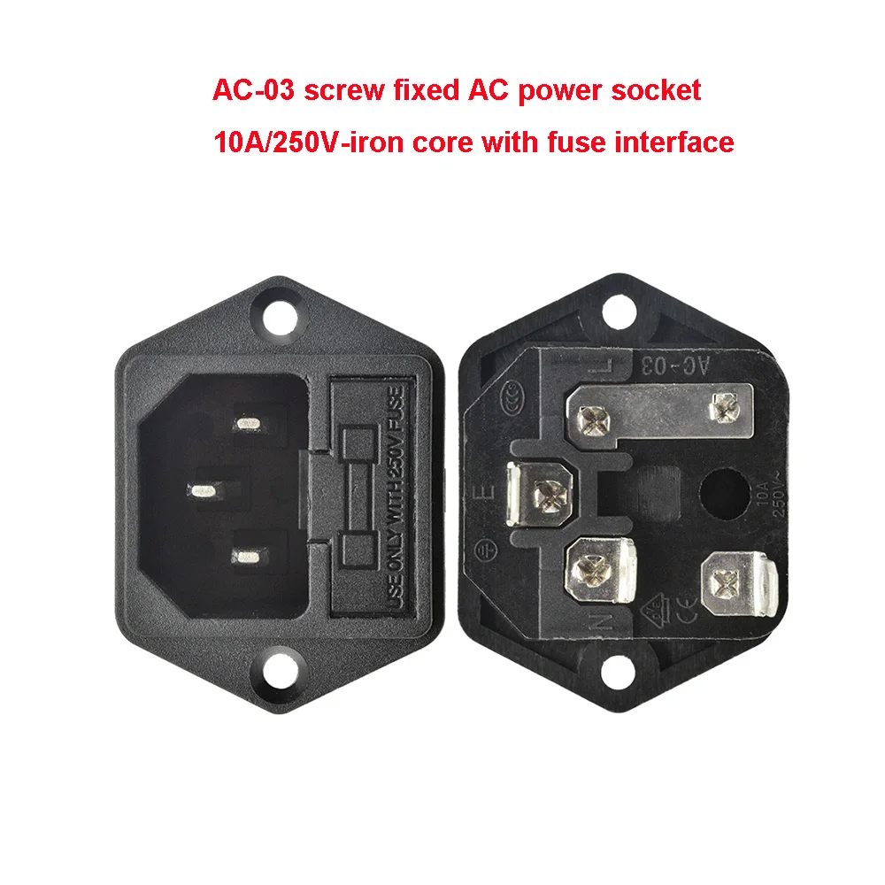 1Pcs AC-04/AC-01A Power Rocker Switch Iec 3 Pin 320 C14 Inlaat Stopcontacten Switch Connector Plug 10A 250V