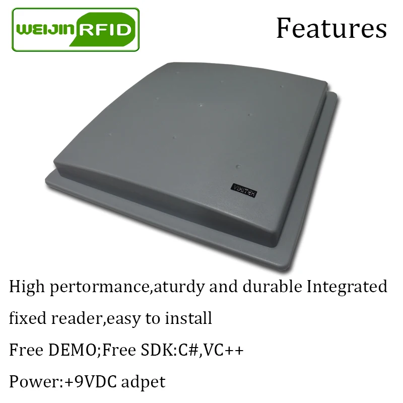 RFID reader UHF 915m 900 868mhz rfid control card sticker long range 9dbi antenna Ethernet/RS232/RS485/Wiegand Integrated Reader