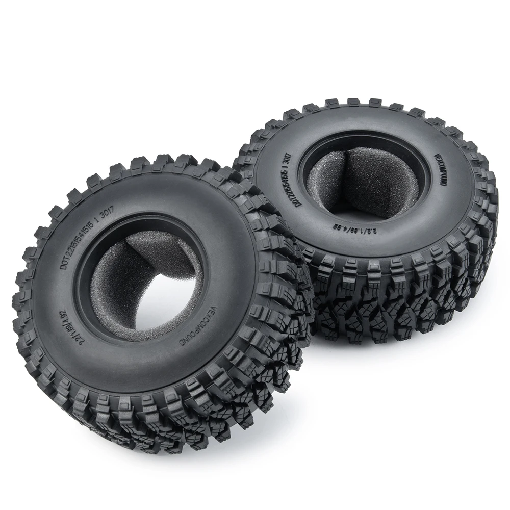 YEAHRUN 1/4Pcs 2.2 \'\'pneumatici in gomma pneumatici ruota resistenti all\'usura per Axial Wraith 90018 RR10 TRX-4 1/10 RC Rock Crawler ricambi auto