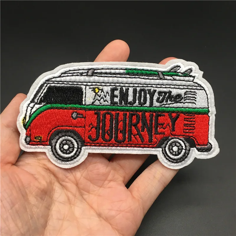 Journey Size: 10.2x5.3cm Embroidery Stirpe for Clothing Diy Badges Decorative Backpack Clothes Sticker Iron on Patches Appliques