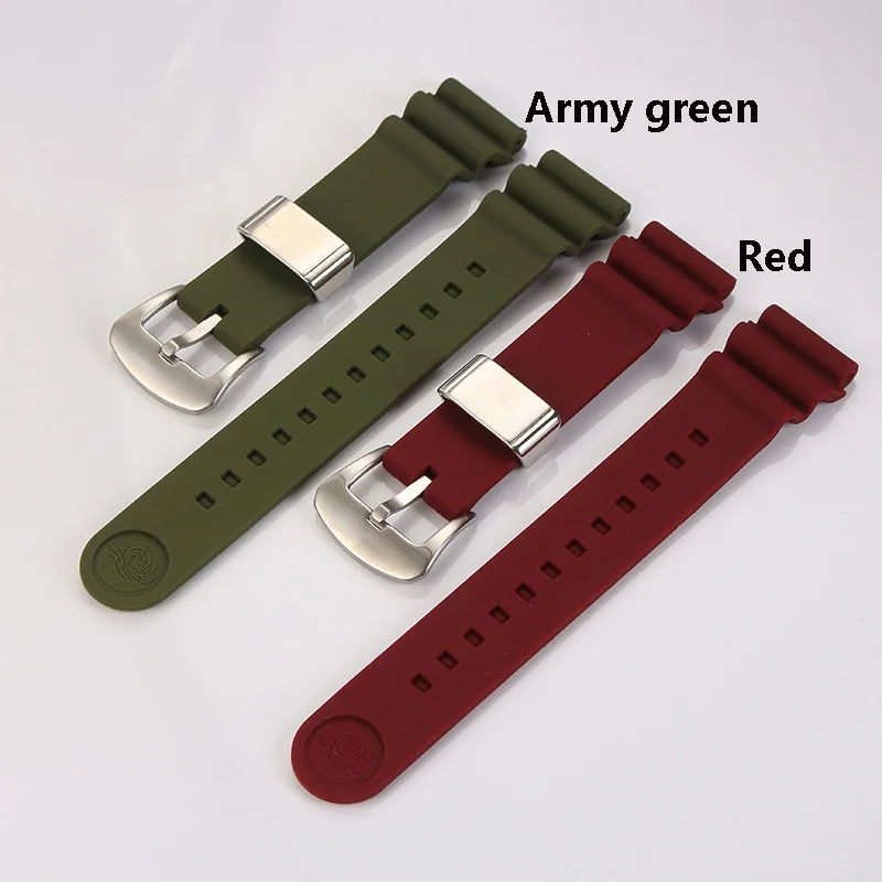 Silicone  watchband  for SRP777K1 SRP777J1 SKX011J1 wrist straps with steel loop 20 22mm Diving waterproof watch bracelet