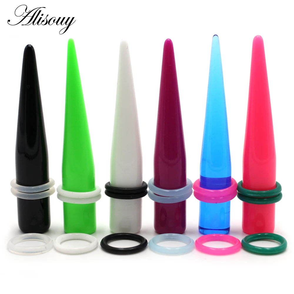 Alisouy 100pcs Rubber Silicone Seal Circle O-Rings Switch Dampeners Industrial Crafts DIY Jewelry For Ear Taper Expander Tunnels