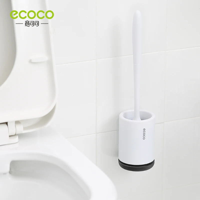 Ecoco silicone cabeça escova de vaso sanitário de drenagem rápida ferramenta limpa wall-mount ou floor-standing escova de limpeza acessórios do