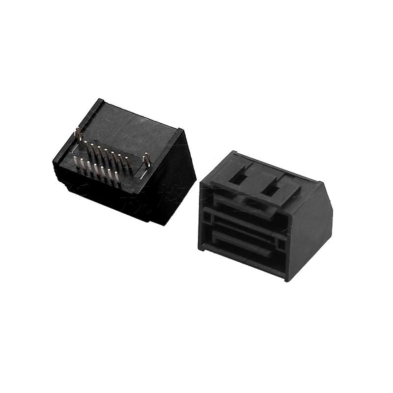 500pcs SATA Connector SATA 7Pin Male Double Row 90 Degree With Harpoon Foot Connector Interface 2* 7P SATA Socket