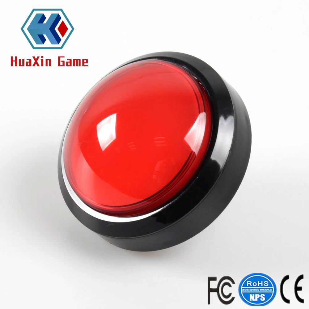 LED Illuminated Push Buttons Switch for Arcade Machine, Big Dome Shaped, Pop'n Music Parts, Convertible, 12V, 100mm, New, 5Pcs