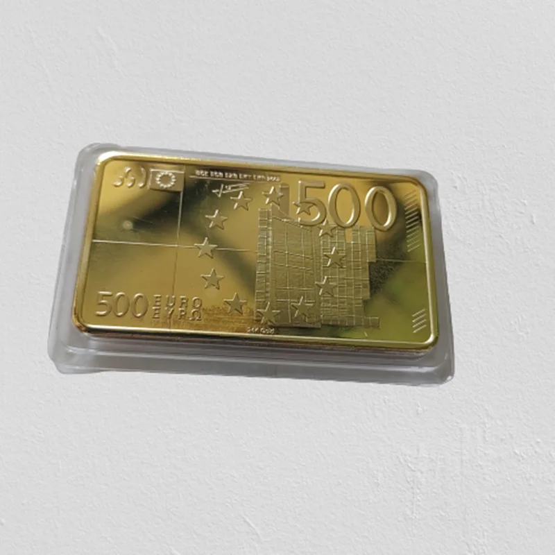 European Union Square Gold Plated Commemorative Gold Coin European 500 Euro Gold Bar Commemorative Gift