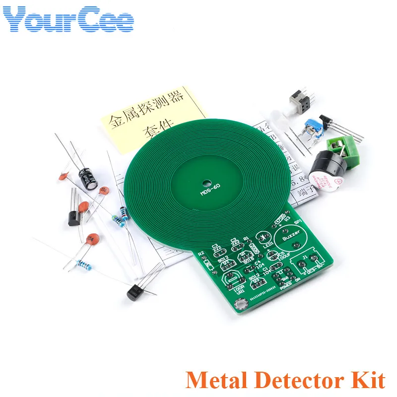 DIY zestaw wykrywaczy metali kombinezon elektroniczny DC 3V-5V 60mm bez czujnik kontaktowy część moduł tablicy