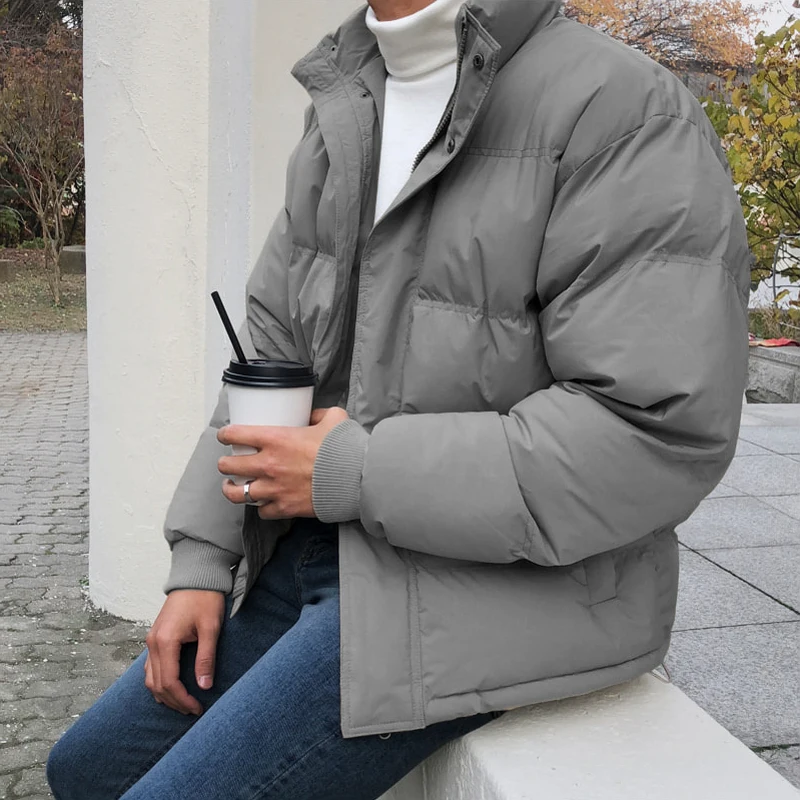 

Winter men's cotton-padded jackets thick loose casual student bread clothes Korean style trendy handsome padded jacket