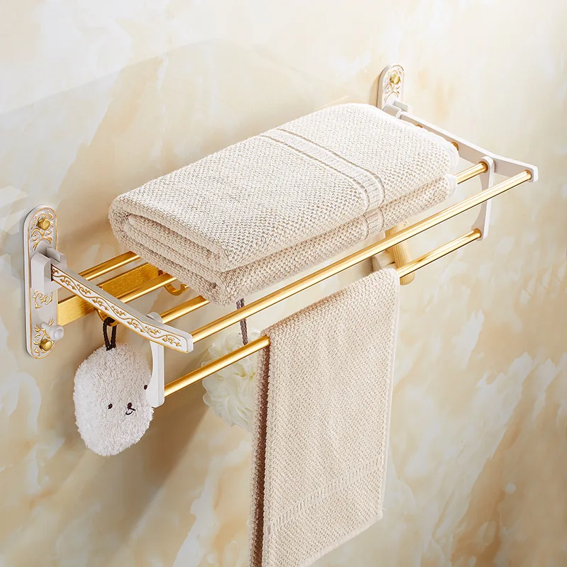 Bathroom Accessories Fashion Aluminum Alloy Towel Shelf Tissue Rack Hook Toilet Brush Holder Soap Dish Carved Bath Hardware Sets