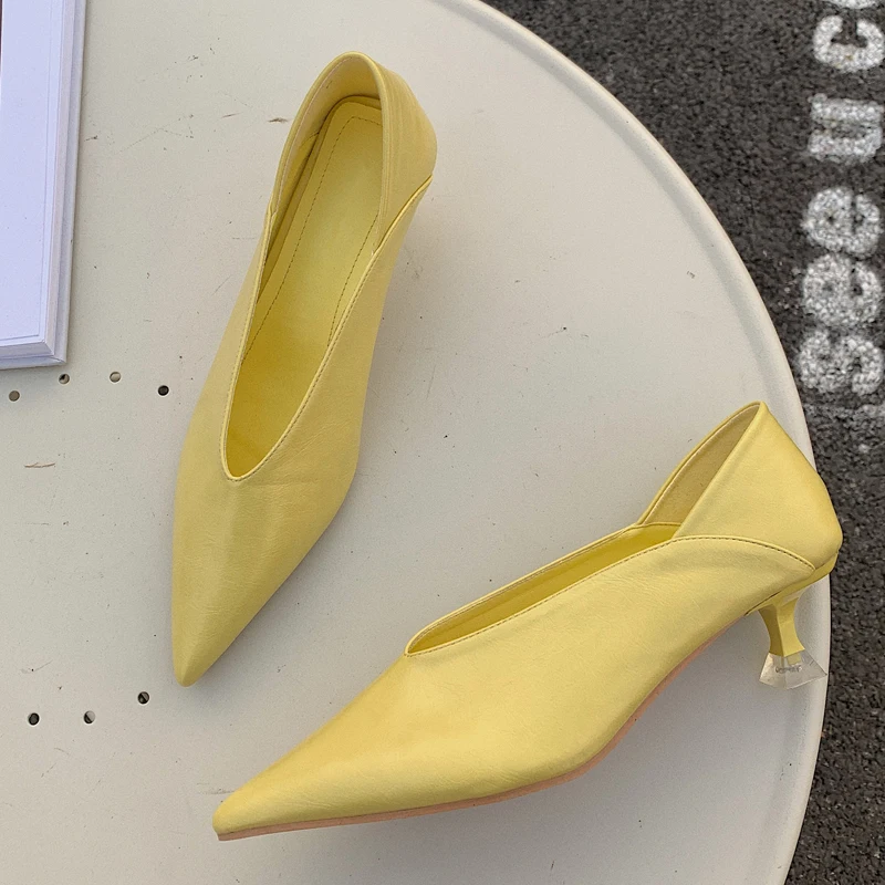 Big Size 2024 Women Pumps Fashion Thin Low Heels Sandals Shoes For Ladies Shallow Pointed Toe Heel Female Elegant Pumps Shoes