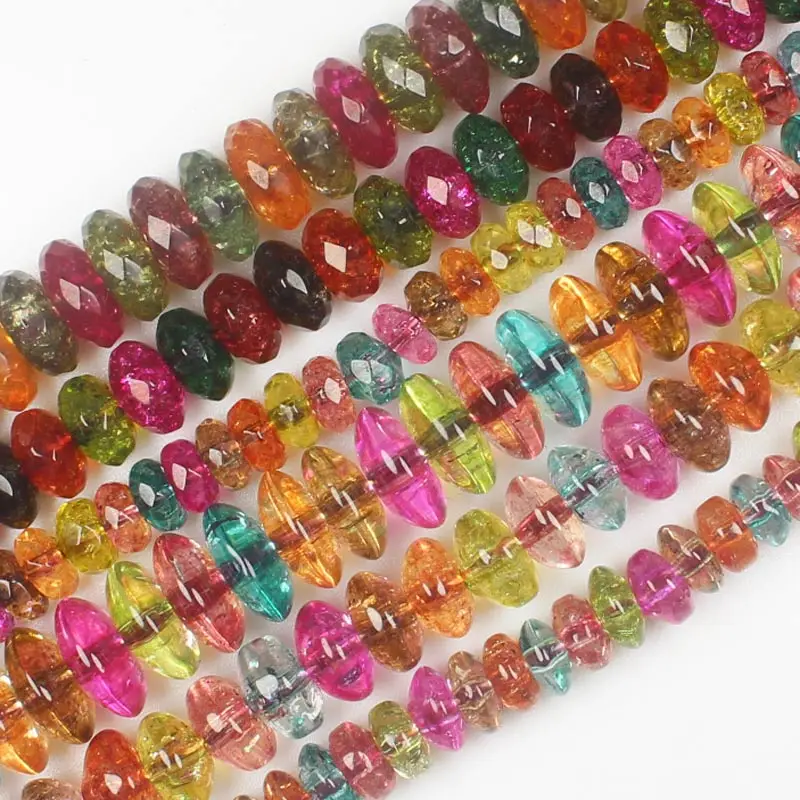 

Wholesale Multi-Color Quartz 4-9mm Rondelle Beads15"/38cm , For DIY Jewelry Making, pendant,necklace