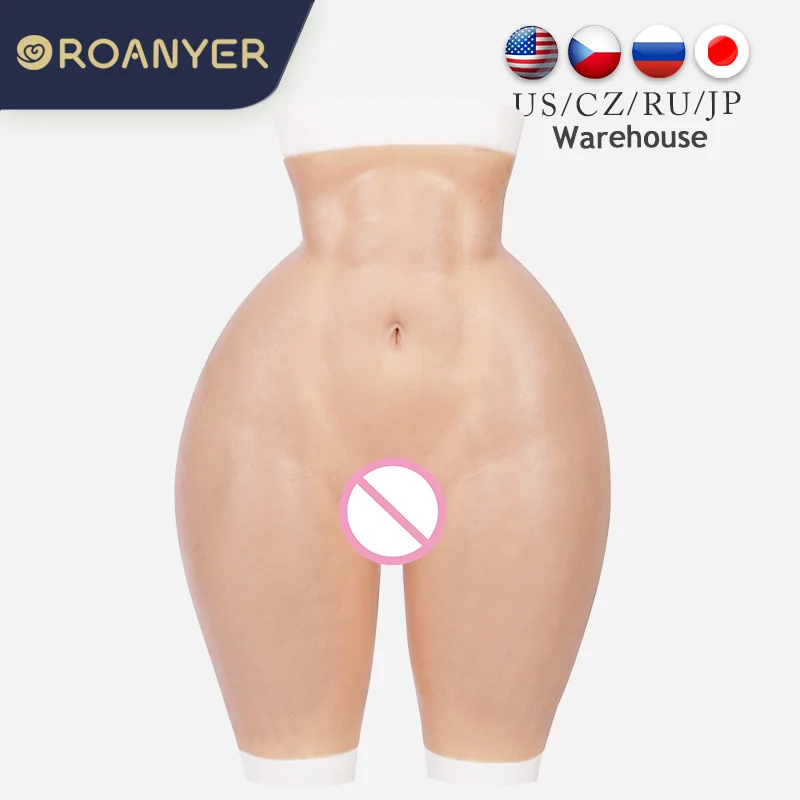 

ROANYER Silicone Enhancing Hip Pant Fake Vagina Crossdresser Hip Ehancer Underwear Buttock Lift Shemale Transgender Drag Queen