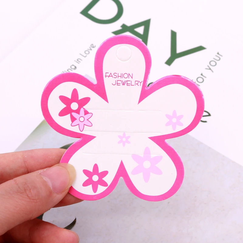 

Fashion 7.3x7.5cm Flower Shape Hairpin Packaging Display Cards 100pcs/lot Popular Jewelry DIY Hair Hoop Accessories Hang Tags