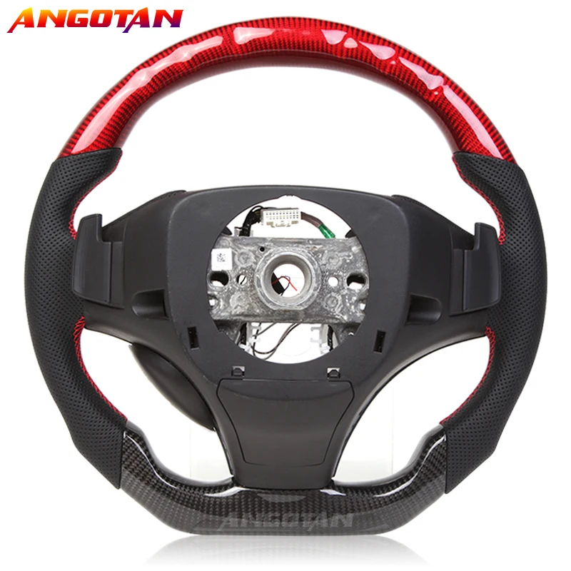 Carbon Fiber perforated leather Steering Wheel with LED display Fit For Acura TLX