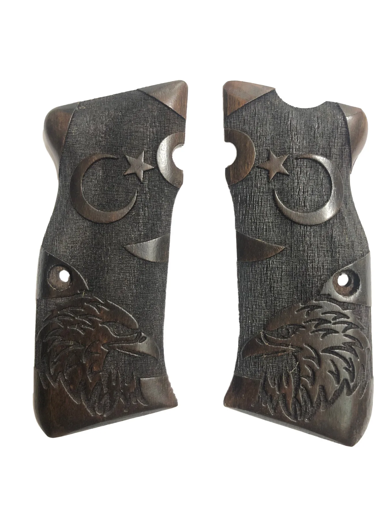 

Unshakable Mega Kýlýnç the Moon the stars Eagle Model Dark Laser Cut Wooden Grip