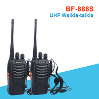 2pcs/lot Free shipping walkie talkie baofeng bf-888s UHF baofeng ham amateur VOX radio 888s 400-470MHz 16CH with Earpiece