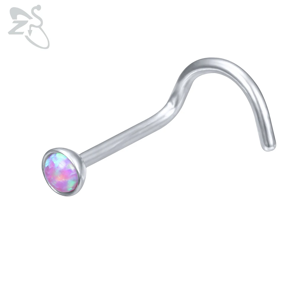 Stainless Steel Moon Heart Skull Nose Stud