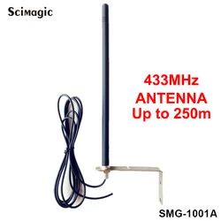 Bis zu 250m Außen Antena 433MHz Garage Tor Fernbedienung Radio Signal Booster Wireless Repeater 433,92 MHz RG174 2 m Kabel