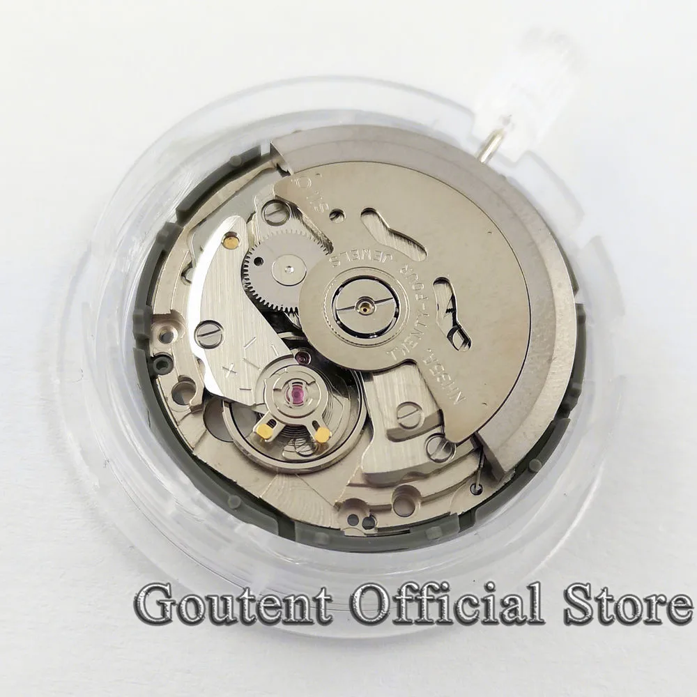 Goutent 24 Jewels NH35 Automatic Mechanical Watch Movement Suitable for 3 o\'clock crown and 3.8 crown 21600bph Black Date