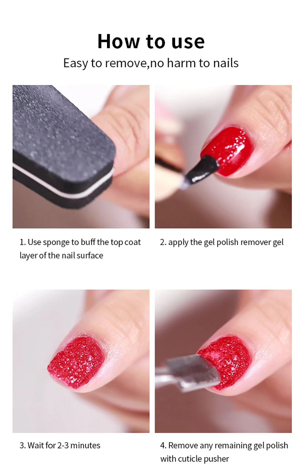Vendeeni Nagelgel-Poliermittel Magischer Entferner für Maniküre, Basis- und Top-Coat, schnelle Reinigung innerhalb von 2-3 Minuten, UV-Burst-Gel-Nagellackentferner – Detail 6