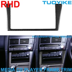 RHD Car Styling Real Carbon Fiber Central Console Multi-Media CD Player Frame Cover Trim Sticker For Nissan GTR R34 1999-2002