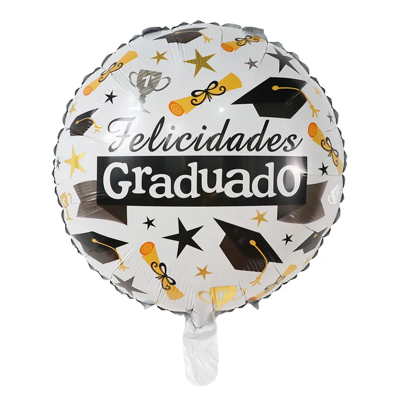 10Pcs Spanish Congratulation Graduate Balloons 18Inch Square Round Air Globos Graduation Party Decoration Supplies Kids Toy Gift