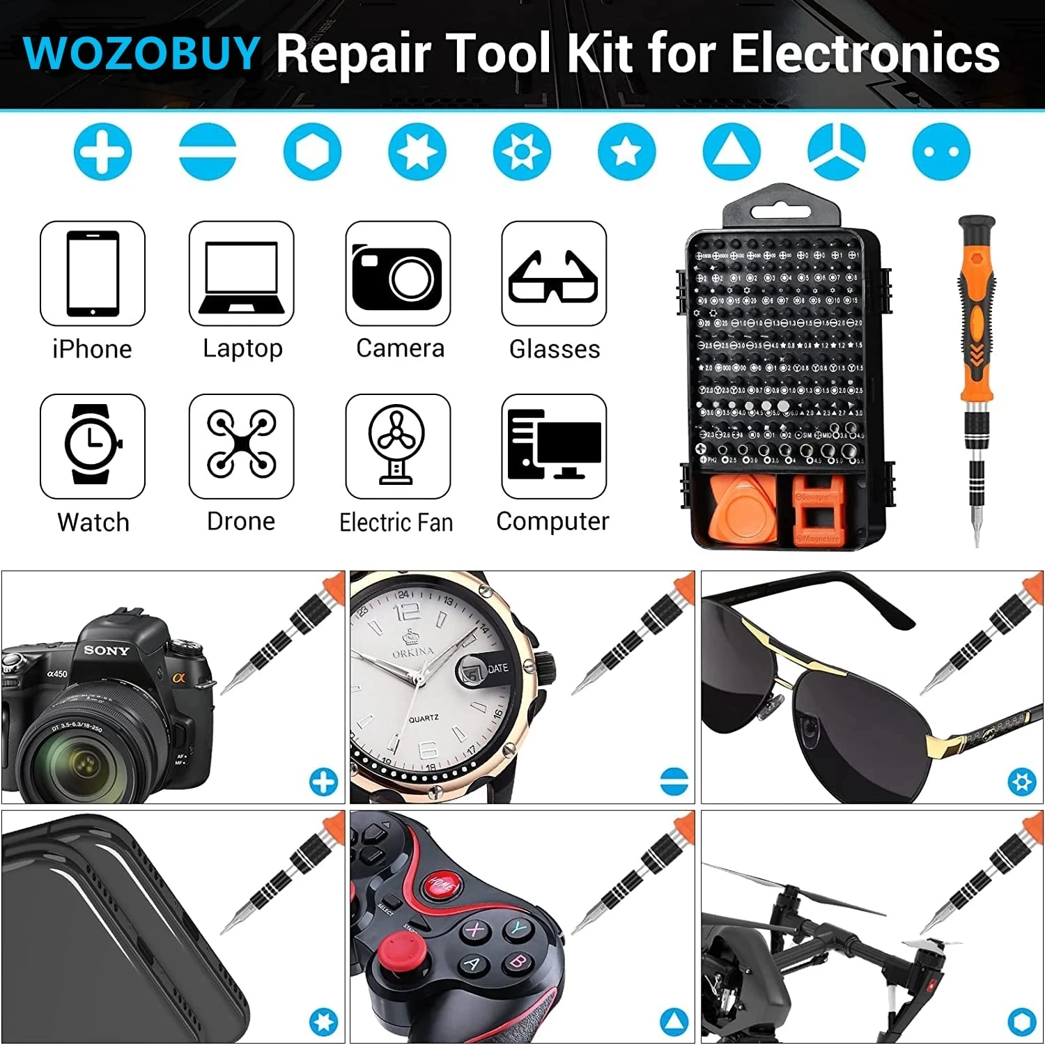 138/140 in1 Screwdriver Set Dismountable,Precision Screwdriver Set Repair Tools,Free gift 18in1 Snowflake Multifunction Wrench