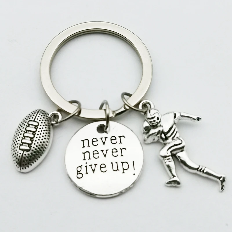 Rugby Team Keychain Jersey Ball Pants Charm Keychain  Never Give Up Creative Classmate Graduation Gift Jewelry Crafts