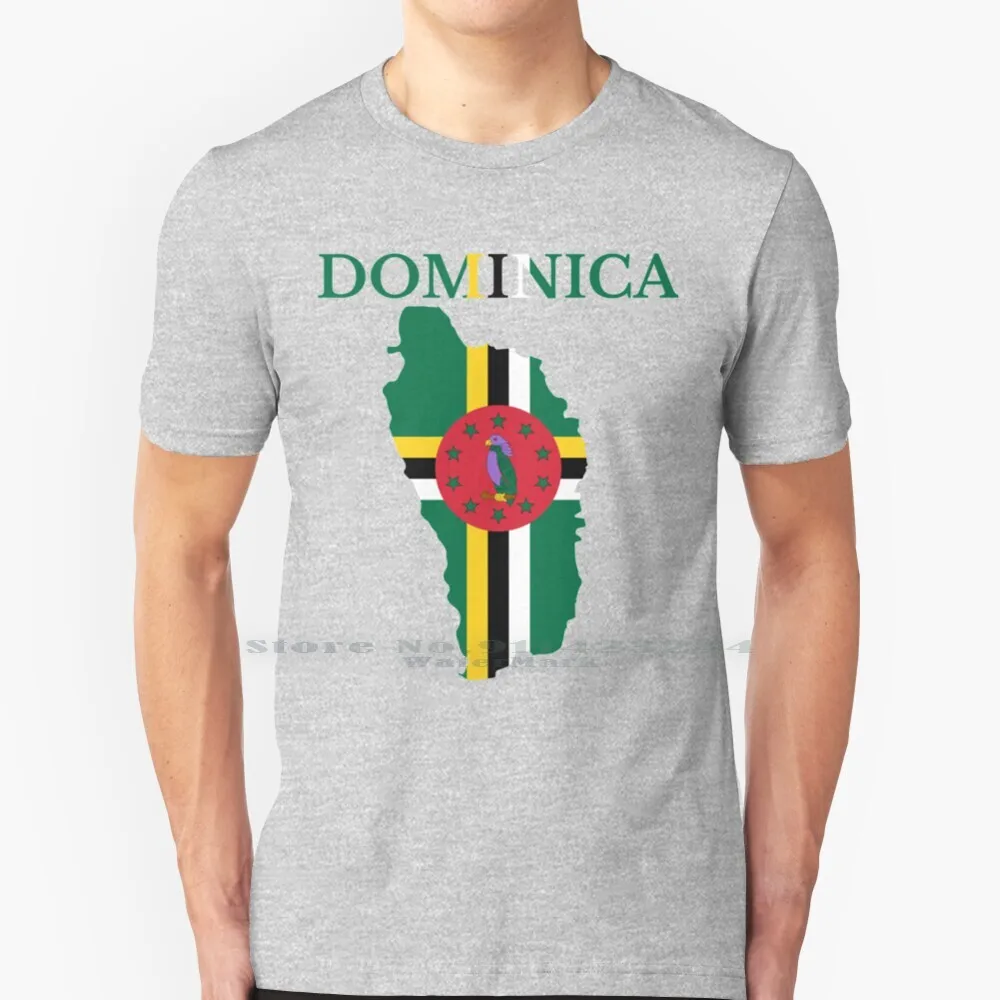 Dominica Flag Map 100% Cotton T Shirt Dominica Love Dominica Heart Dominica Flag Dominica Map Flag Flag Of Dominica Love For