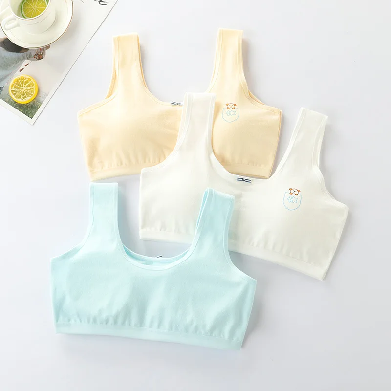 

New Girls Underwear Student Development Period 8-9-12-16 Years Old Small Vest Cotton Girl Anti-bump Bra