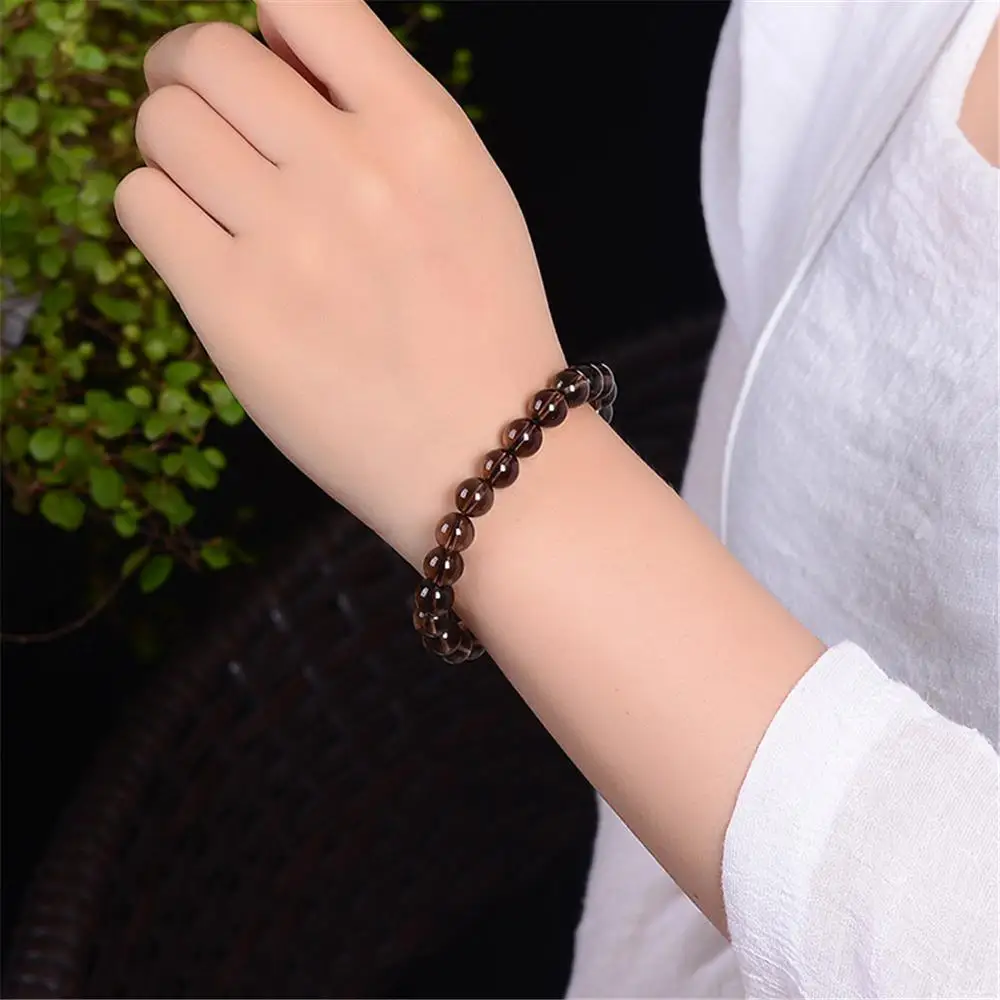 Natural Smoky Quartz Bracelet For Woman Man Gift Crystal Beads Stone Strands Jewelry AAAAA 6mm 8mm 10mm 12mm 14mm 16mm 18mm 20mm