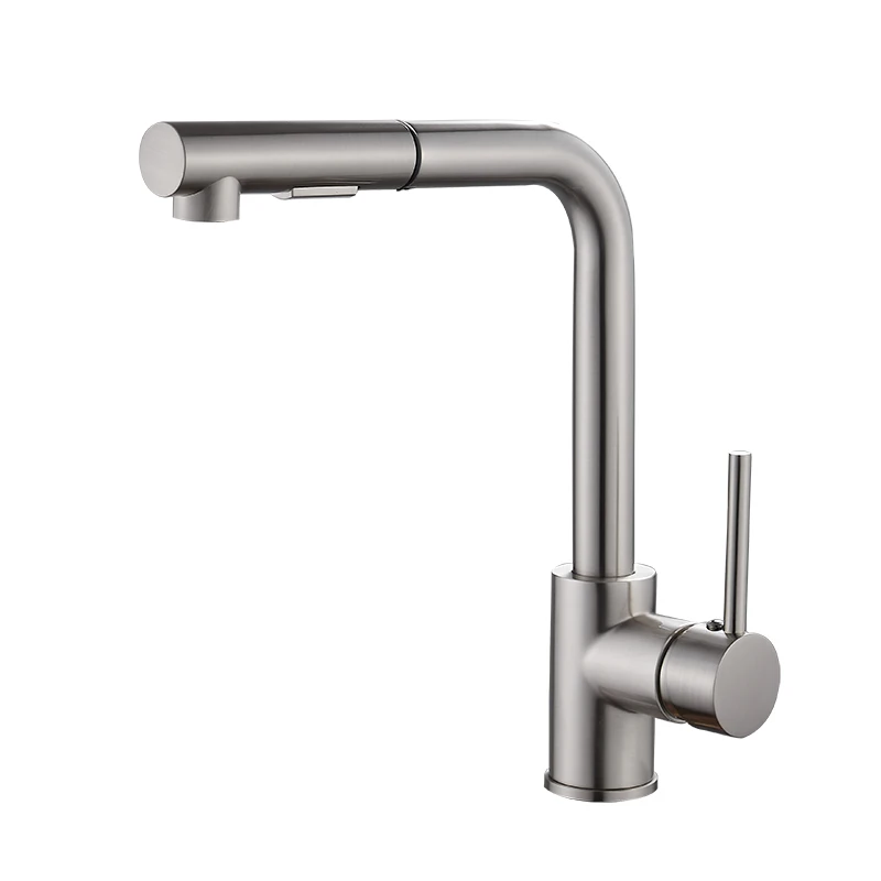 Torneira Da Cozinha Torneira giratória Latão Níquel Arco Alto Kitchen Sink Faucet Pull Out Spray de Torneira Rotação Torneira Misturadora Torneira Cozinha