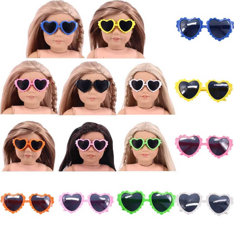 Doll Clothes Glasses 10 Colors Doll Accessories Fit 18 Inch American Doll & 43 Cm Born Doll For Generation Girl`s Toy Doll