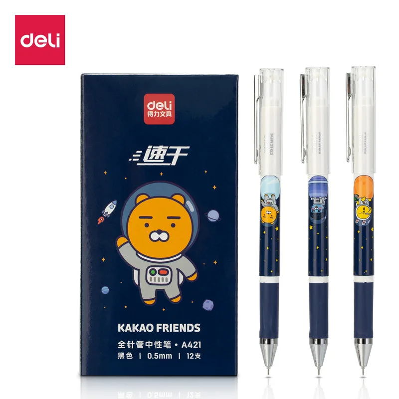 

Deli Cute Gel Pen 12pcs Fashion Cartoon Pen Fast Dry Korean Stationery Pens for School Office Accessories Student Gift