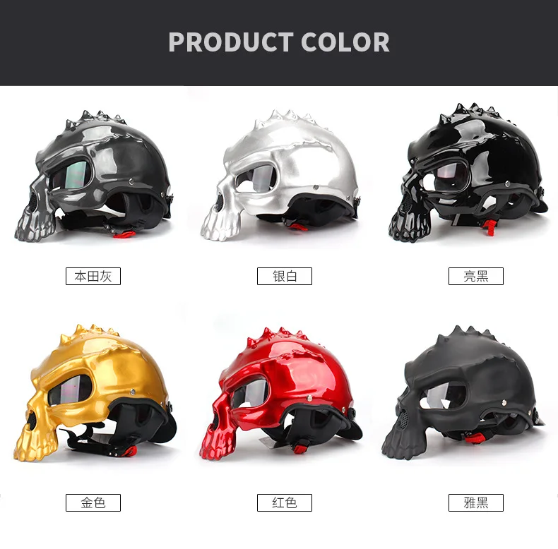 Universal Motorcycle Helmet Retro Casque Half Face Helmet Breathable Skull Helmet For Yamaha FZ1 FAZER FZ6 FZ6R FZ8 MT-07 MT-09