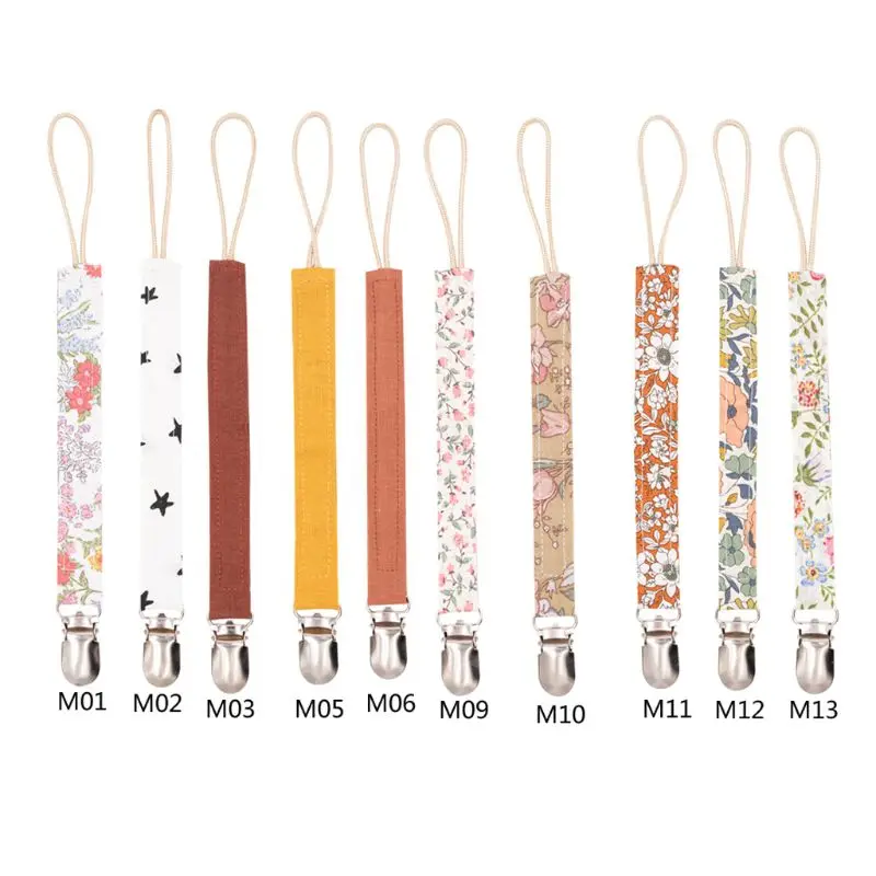 Baby Pacifier Clip Chain Cotton Linen Holder Pacifier Soother Clips Leash Belt Nipple Holder For Infant Feeding