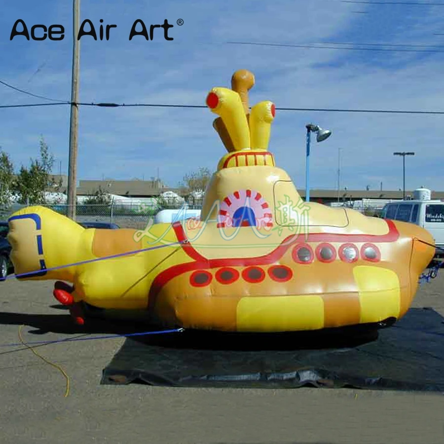 

Cute Yellow Inflatable Submarine Model With Air Blower For Trade Show/Advertising Made By Ace Air Art