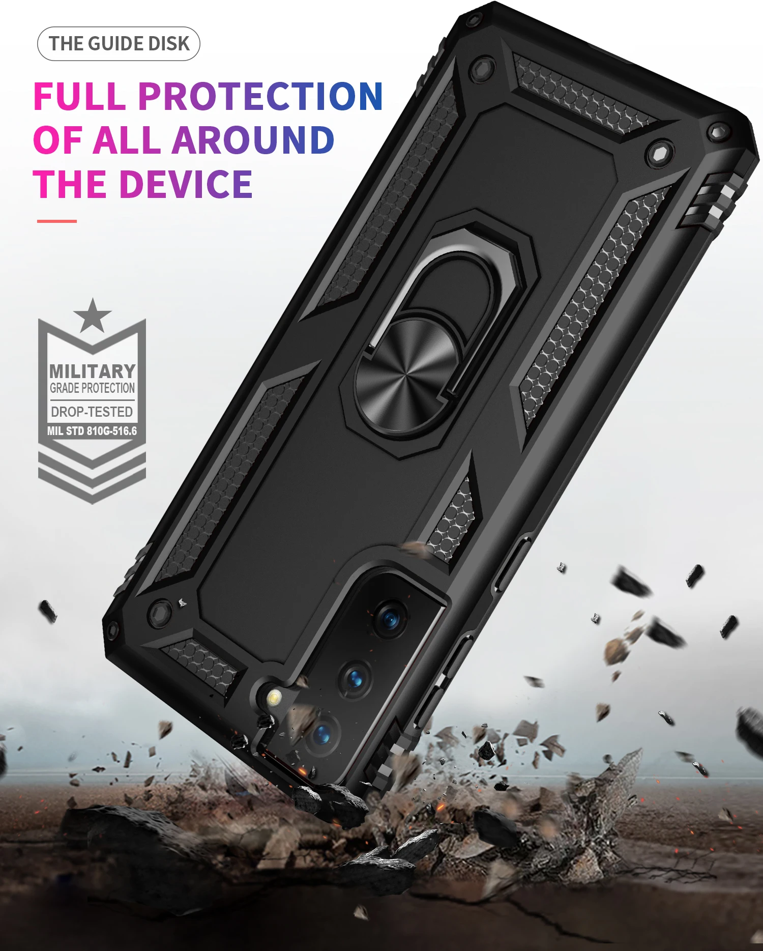 Military Rugged Armor Shockproof Case For Samsung Galaxy S21 FE 5G Magnetic Metal Ring Holder Protective Back Cover Coque Fundas