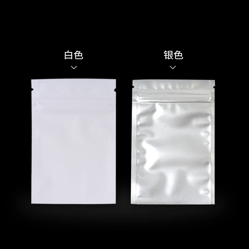 

Matte White Color One Side Clear Zip Lock Bag Food Storage Pouches Small Gift Bag Transparent Foil 100 Pcs