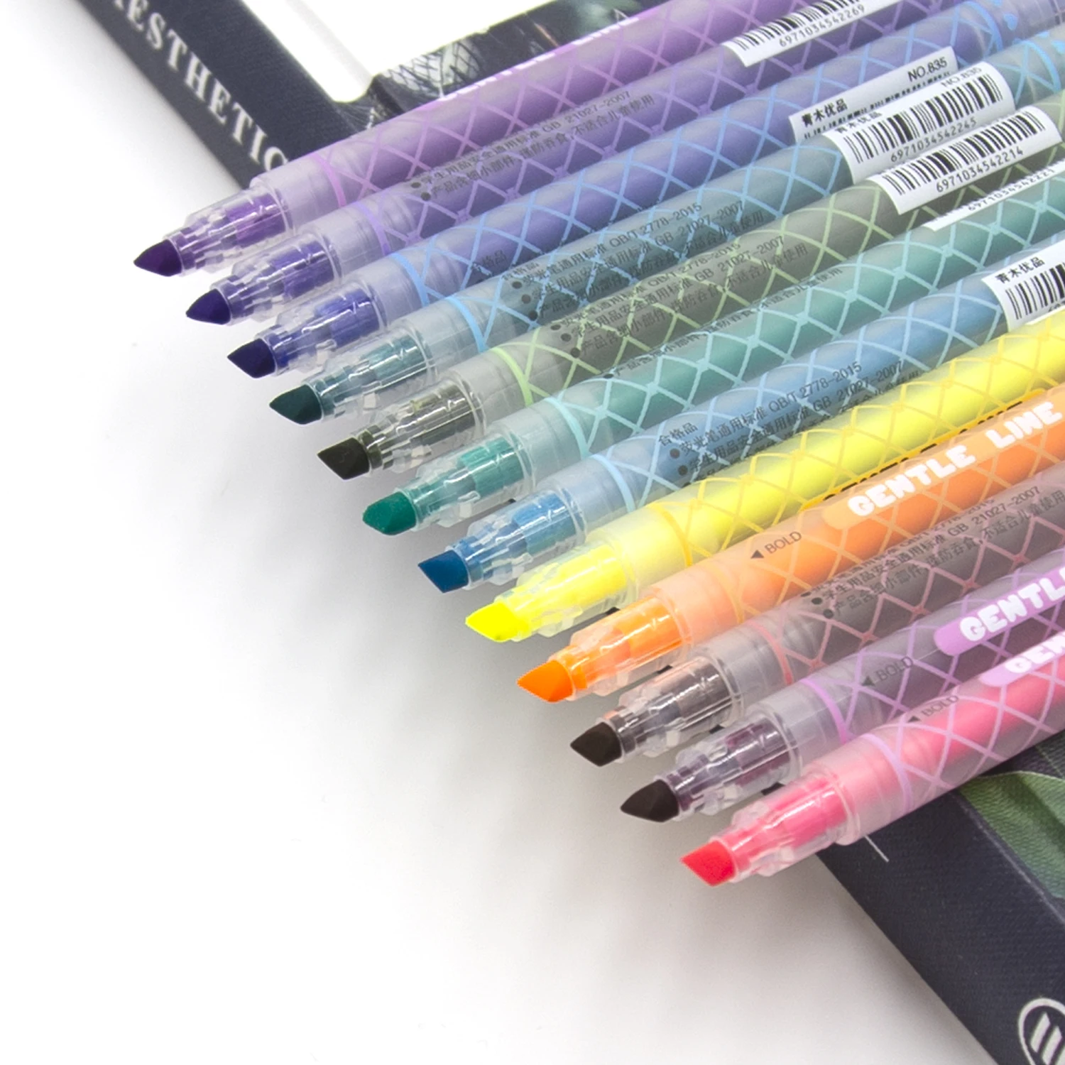 Imagem -04 - Marcadores Highlighter Pastel para Journaling Planners Dual Tip Livro de Referência Bíblica sem Sangramento Cores Sortidas 12 Pcs