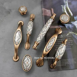 Gray Retro Ceramic Door Handles Antique Furniture Handles Drawer Pulls Kitchen Cabinet Knobs and Handles