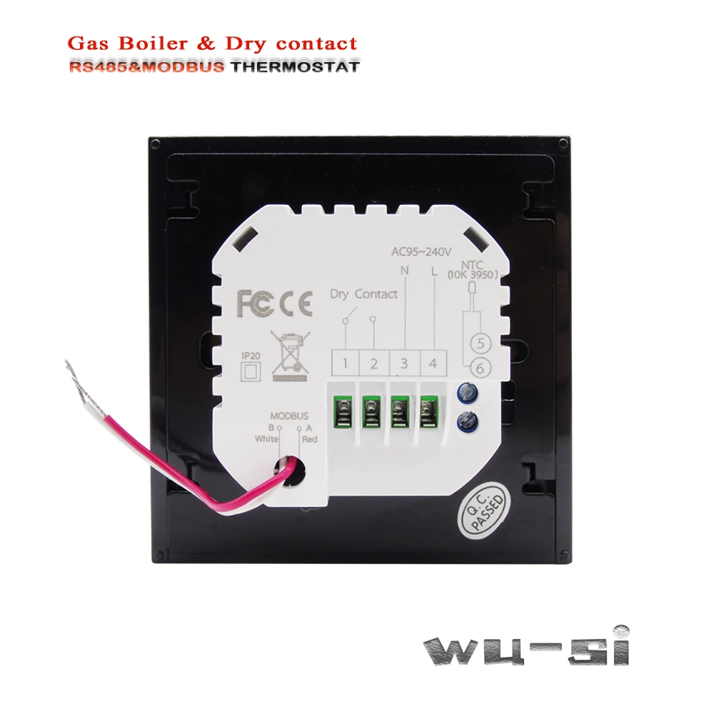 Termostato da caldeira a gás rs485 e modbus, para aquecimento inferior do piso, programação 5 + 2, 24vac 95-240vac opcional