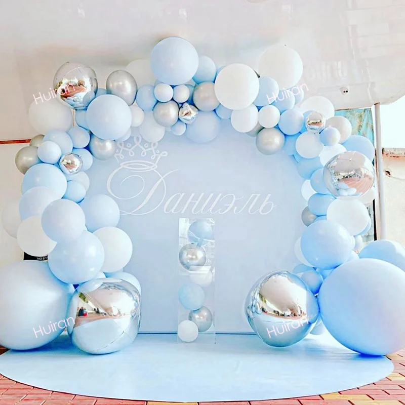 Blue Balloon Garland Arch Kit 1st Birthday Party Decoration Kids Baby Shower Boy Wedding Birthday Ballon Foil Latex Ballon Globo