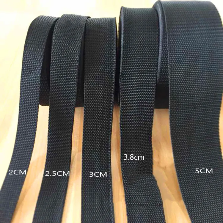 5meters 2-9cm Black Polyester Webbing Band Backpack Strap Pet Collar Tape Belt DIY Outdoor Bag Garment Sewing Accessory