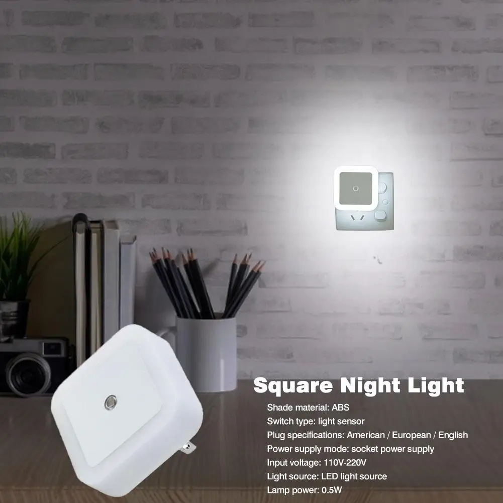 LED Night Light Mini Light Sensor Control 110V 240V  EU US Plug Nightlight  For Children Kids Living Room Bedroom Lighting