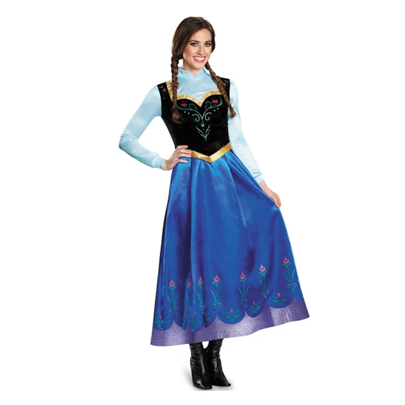 Adult Anna Elsa Dress Aladdin\'s Goddess Jasmine Cosplay Party Princess Dress