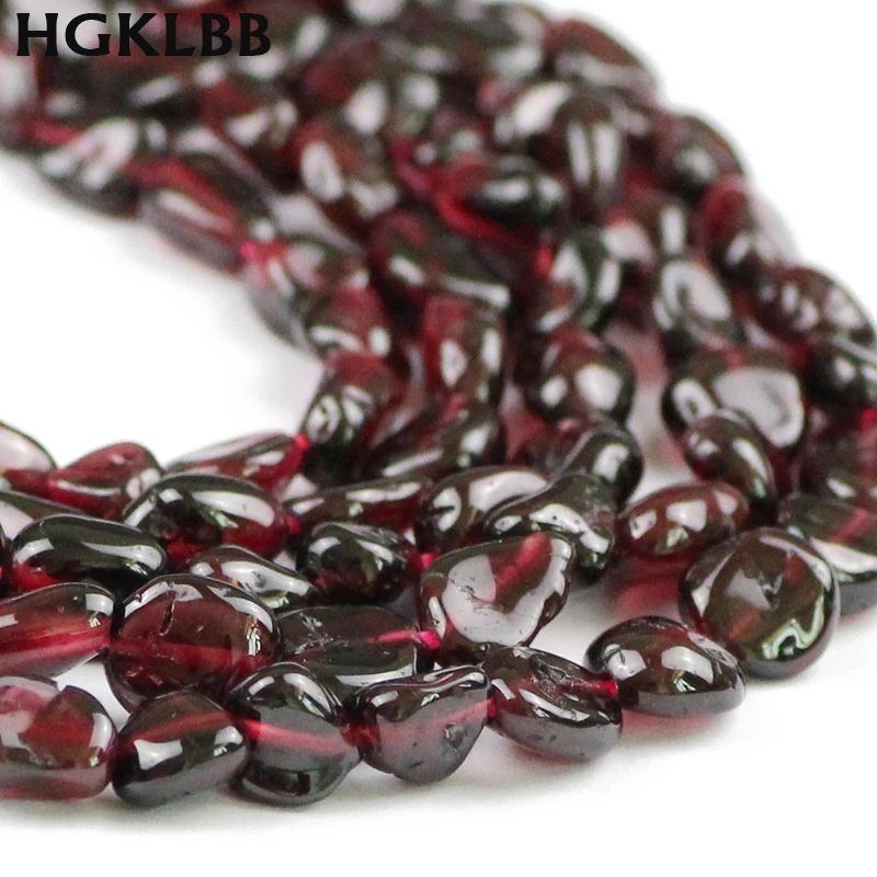 HGKLBB Natural Stone Beads Irregular Dark Red Garnet Fashion beads For Jewelry Making 4~6mm DIY Bracelets & Necklaces Wholesale