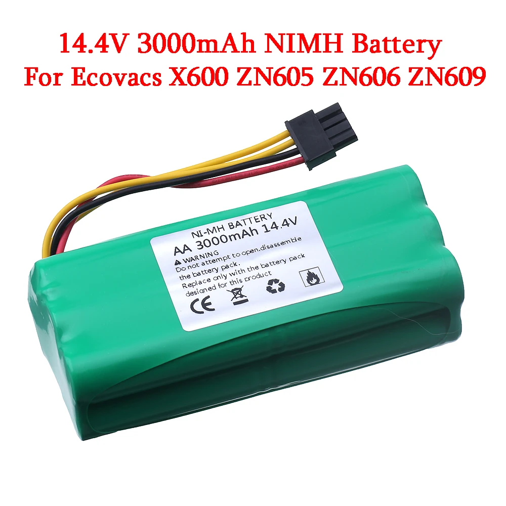 14.4V NiMH battery for Ecovacs Deebot Deepoo X600 ZN605 ZN606 ZN609 Midea Redmond Vacuum Cleaner AA 3000mah rechargeable Battery